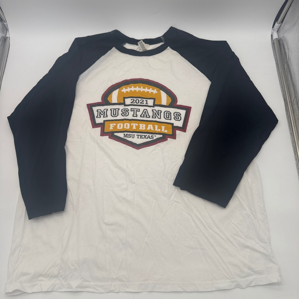 Women's Midwestern State Raglan Long Sleeve Tee 2XL White Black